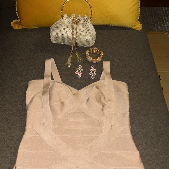 Rose Champagne colored bondage dress - Picture 7 of 10